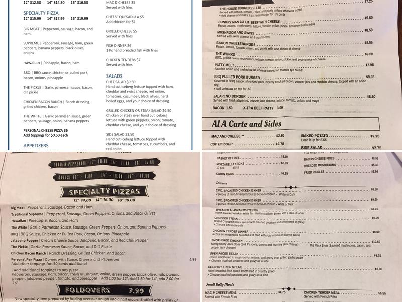 Nye's Country Cafe Menu