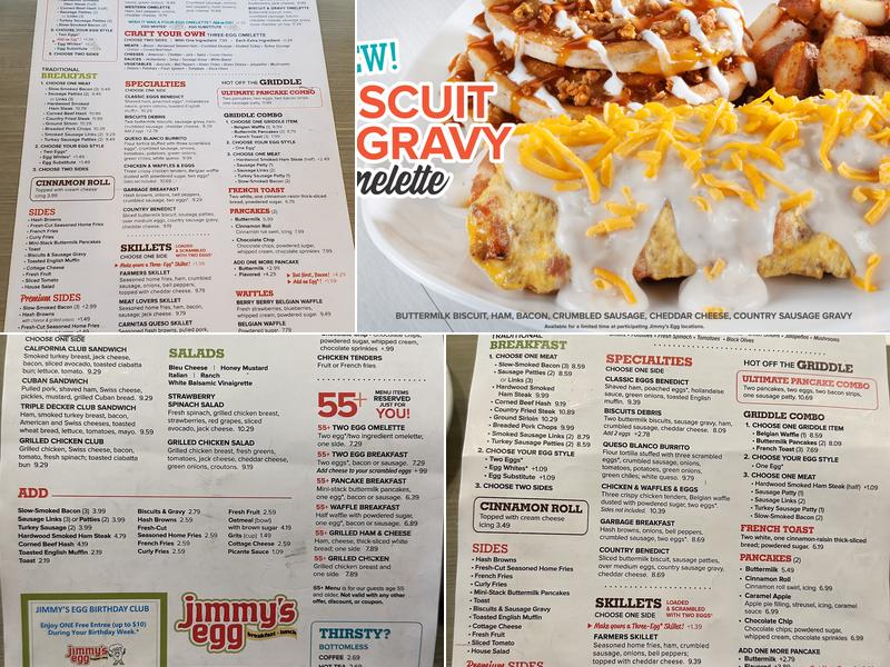 Jimmy's Egg Menu