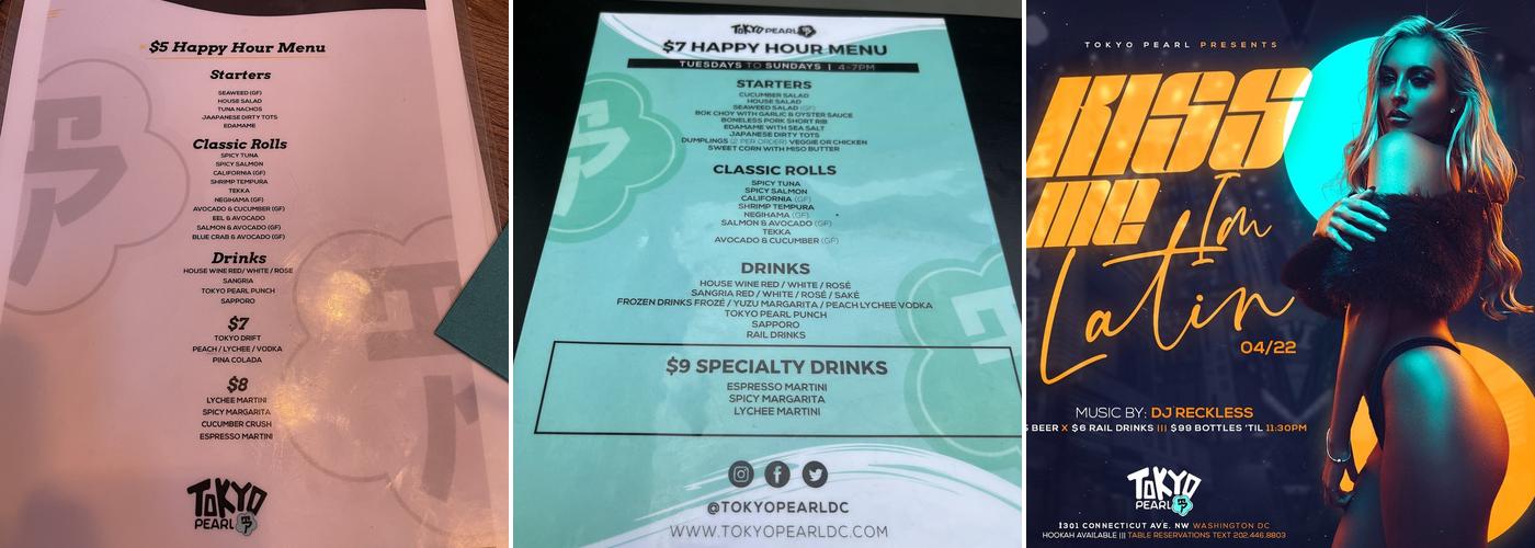 Tokyo Pearl Menu