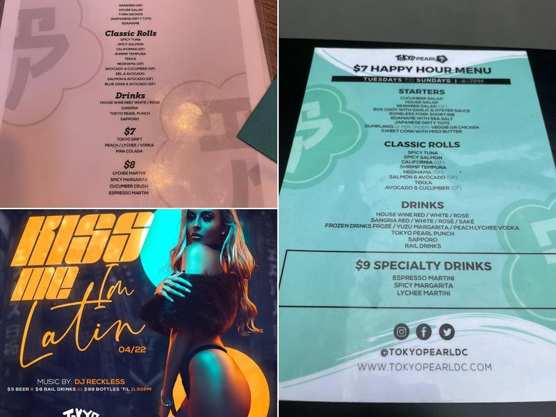 Tokyo Pearl Menu