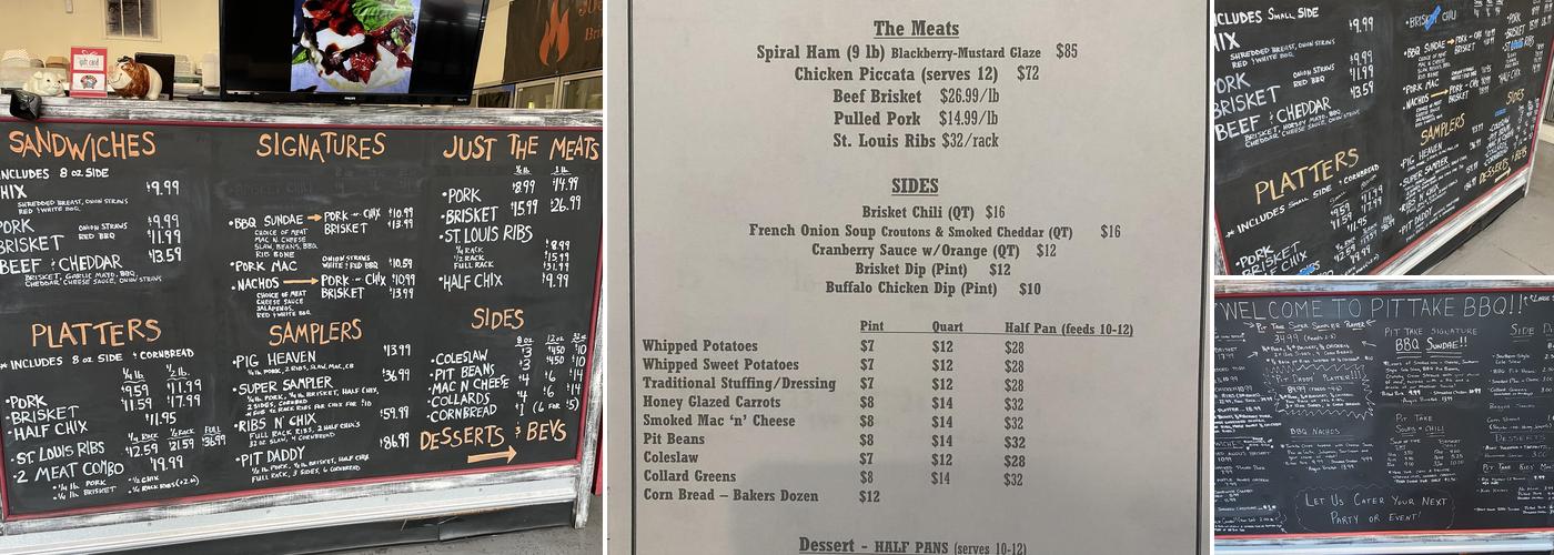 Pit Take BBQ Menu