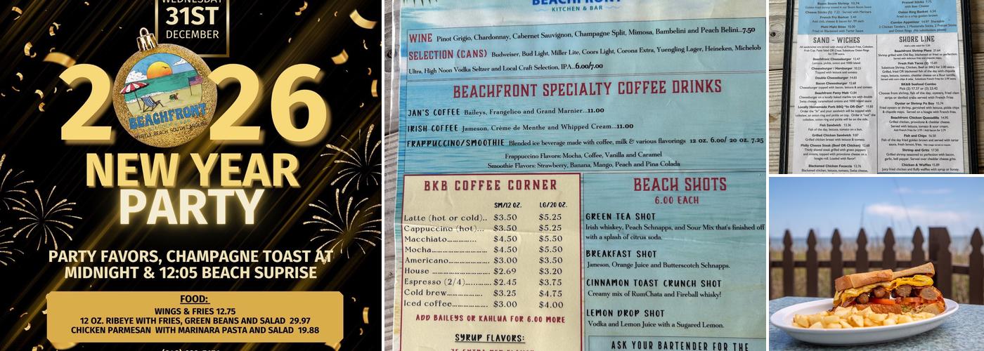 Beachfront Kitchen and Bar Menu