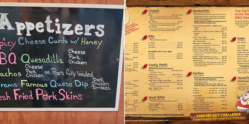 Pop Pop's Pit BBQ Menu