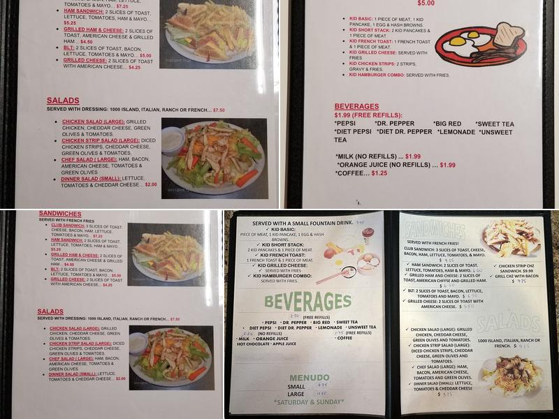 Dixies Too Menu