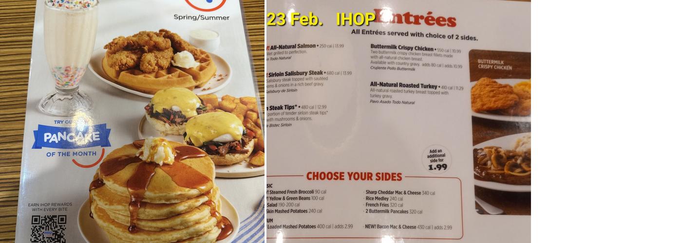 IHOP Menu