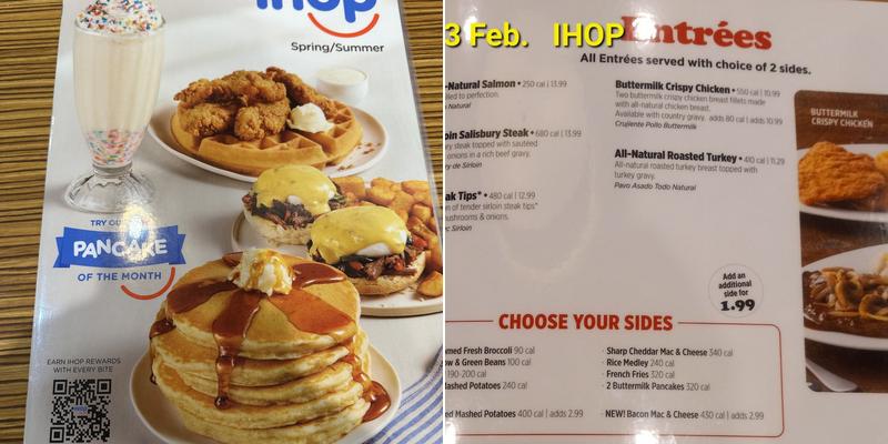 IHOP Menu