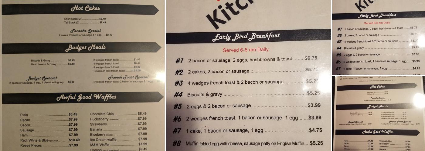 Kabot's Kitchen Menu