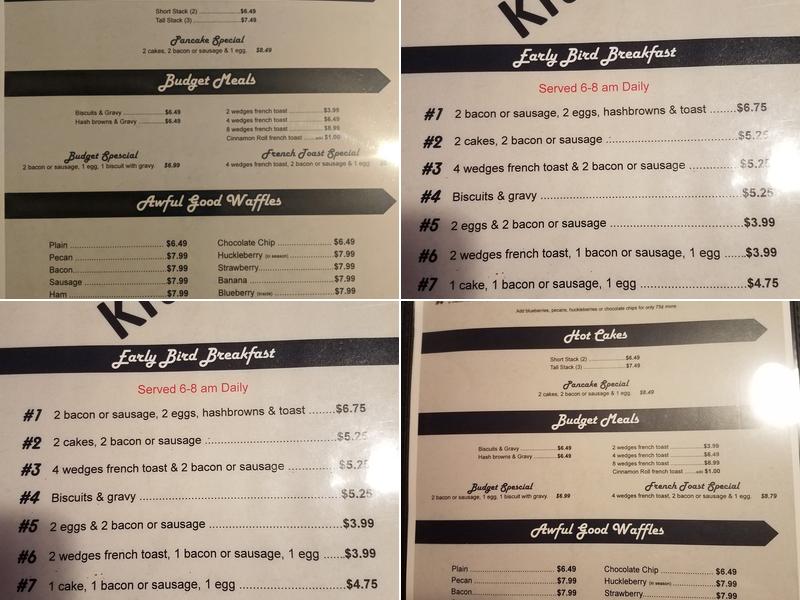 Kabot's Kitchen Menu