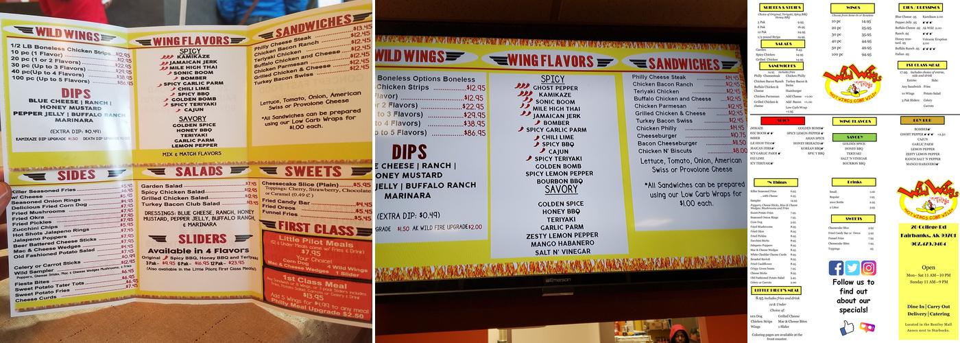 Wild Wings 'N Things Menu