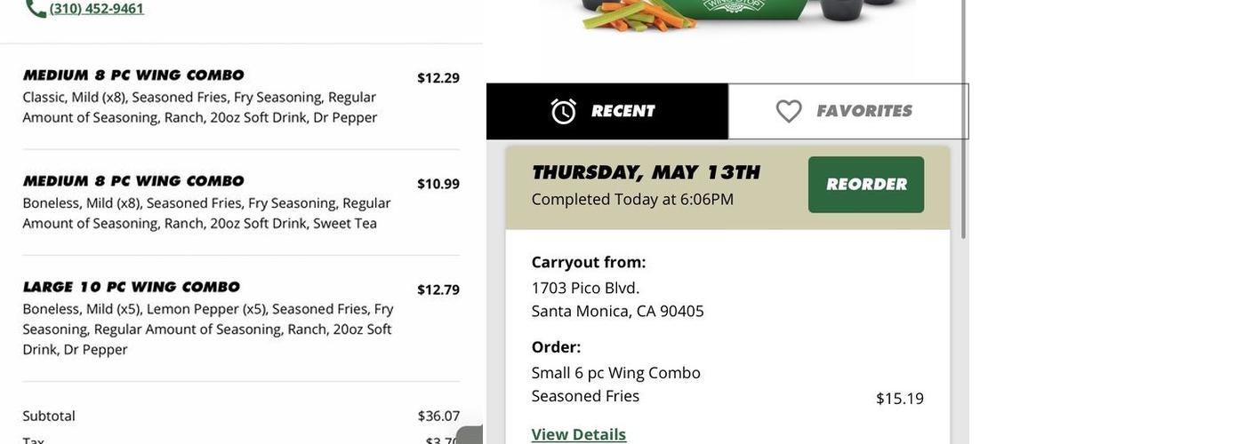 Wingstop Menu