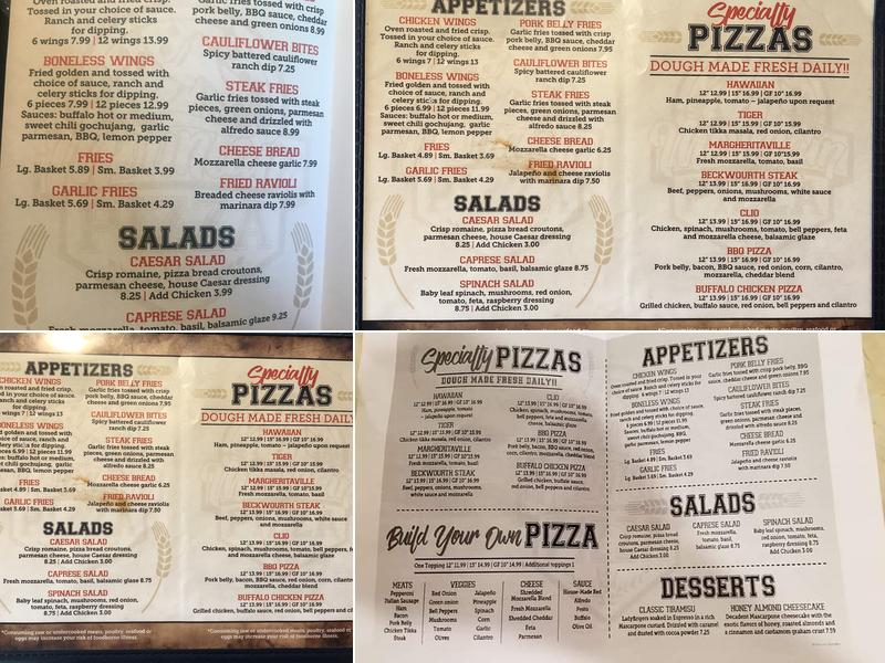 Mountain Pizza Menu