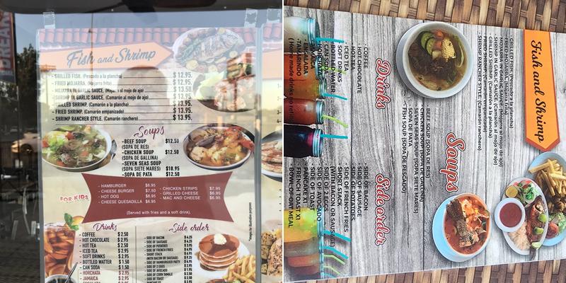 Mamá boni's cuisine Menu