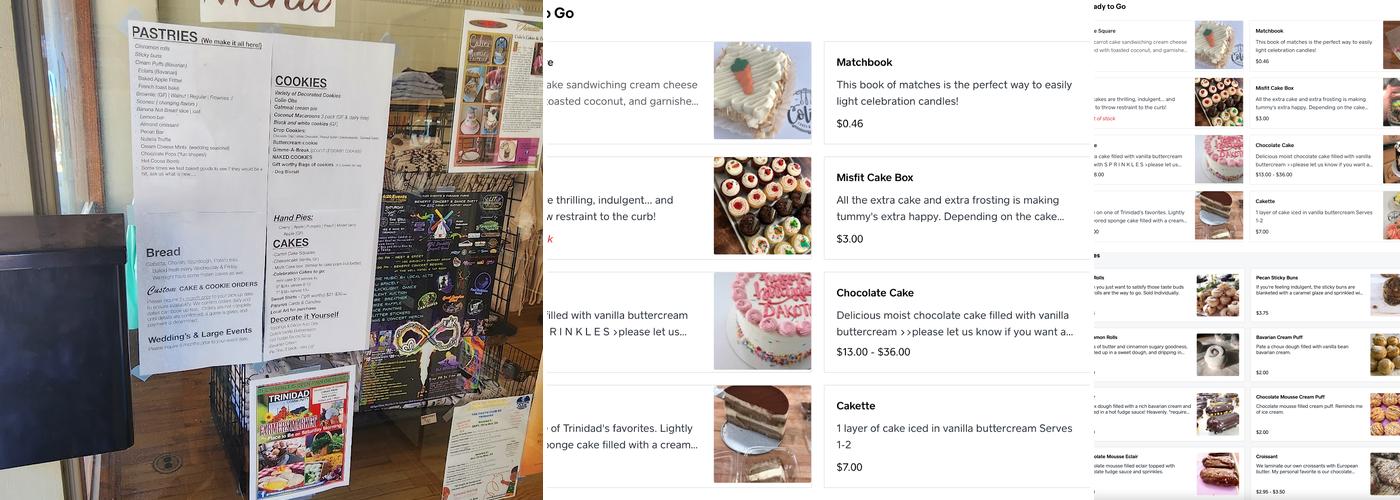 Colie's Cakes & Pastries Menu