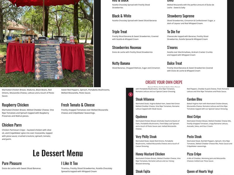 CrêpeMaker Catering Menu