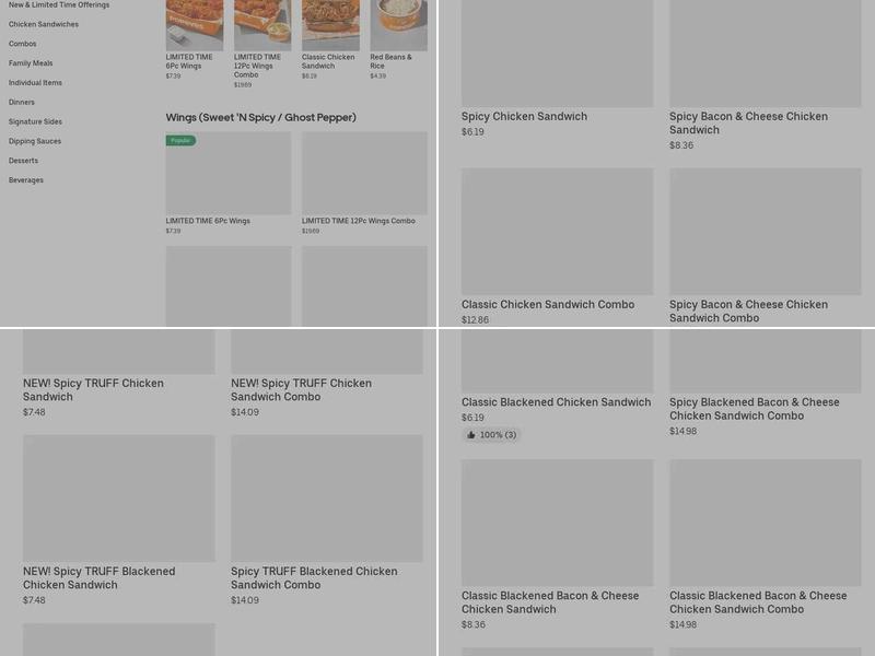 Popeyes Louisiana Kitchen Menu