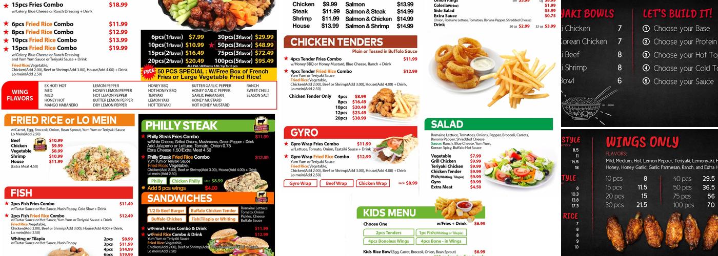 J. Buffalo Wings Menu