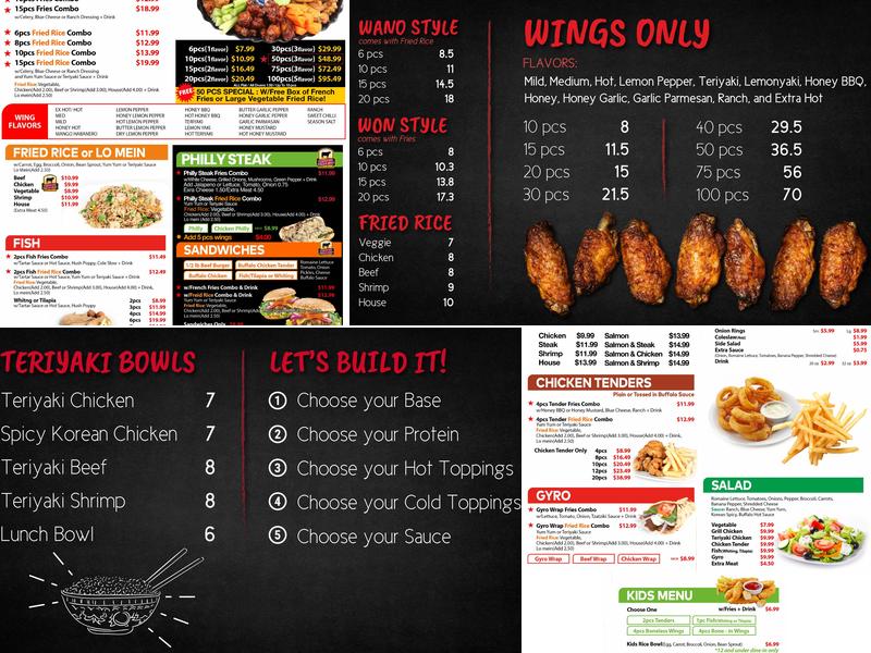 J. Buffalo Wings Menu