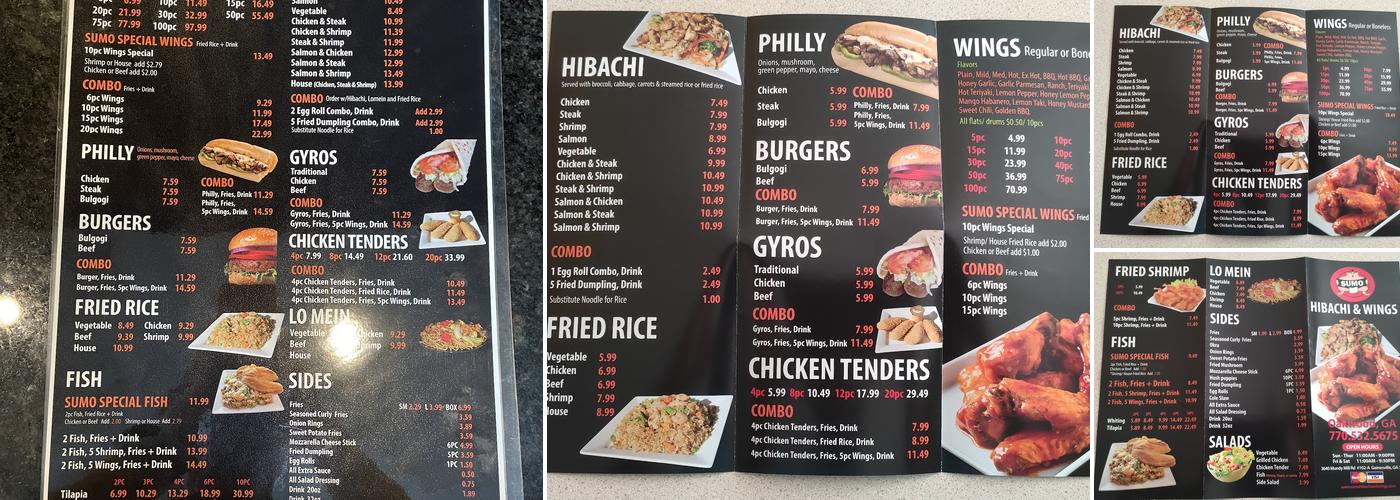 Sumo Hibachi and Wings (Oakwood) Menu