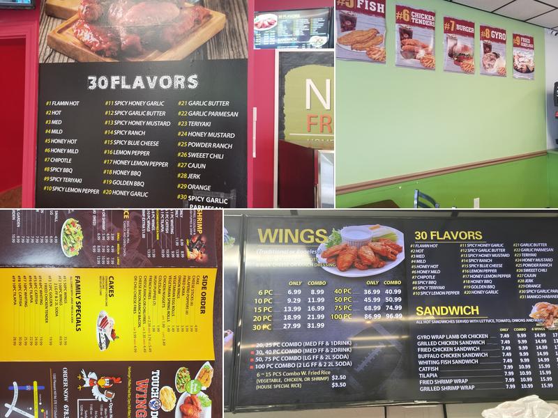 Touchdown Wings at Duluth Menu