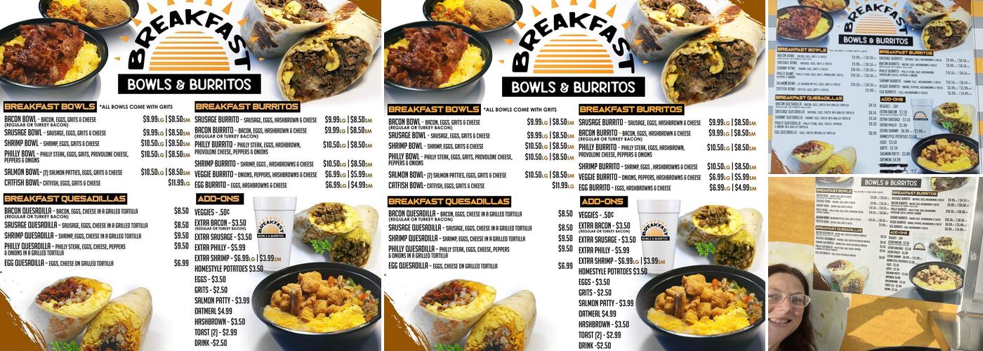 Breakfast Bowls & Burritos Menu
