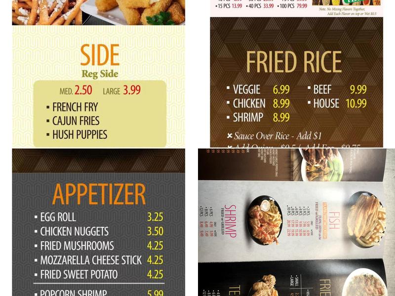 Kwing Express Menu
