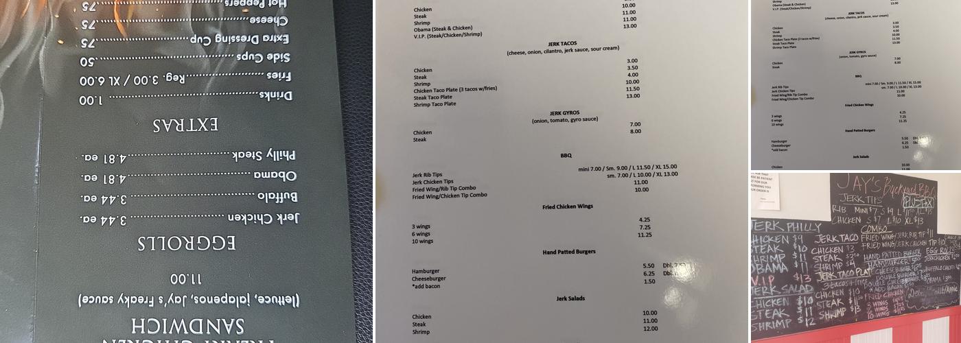 Jay's Backyard BBQ Menu