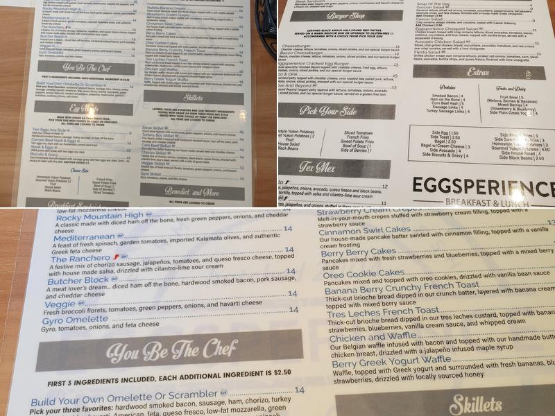 Eggsperience Menu