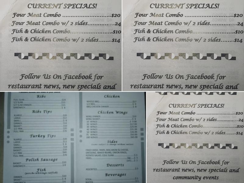 Dunbar's BBQ Restaurant Menu