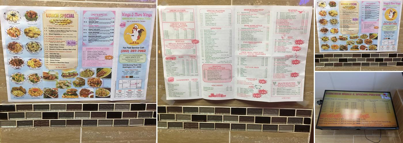 Wings & More Wings Menu