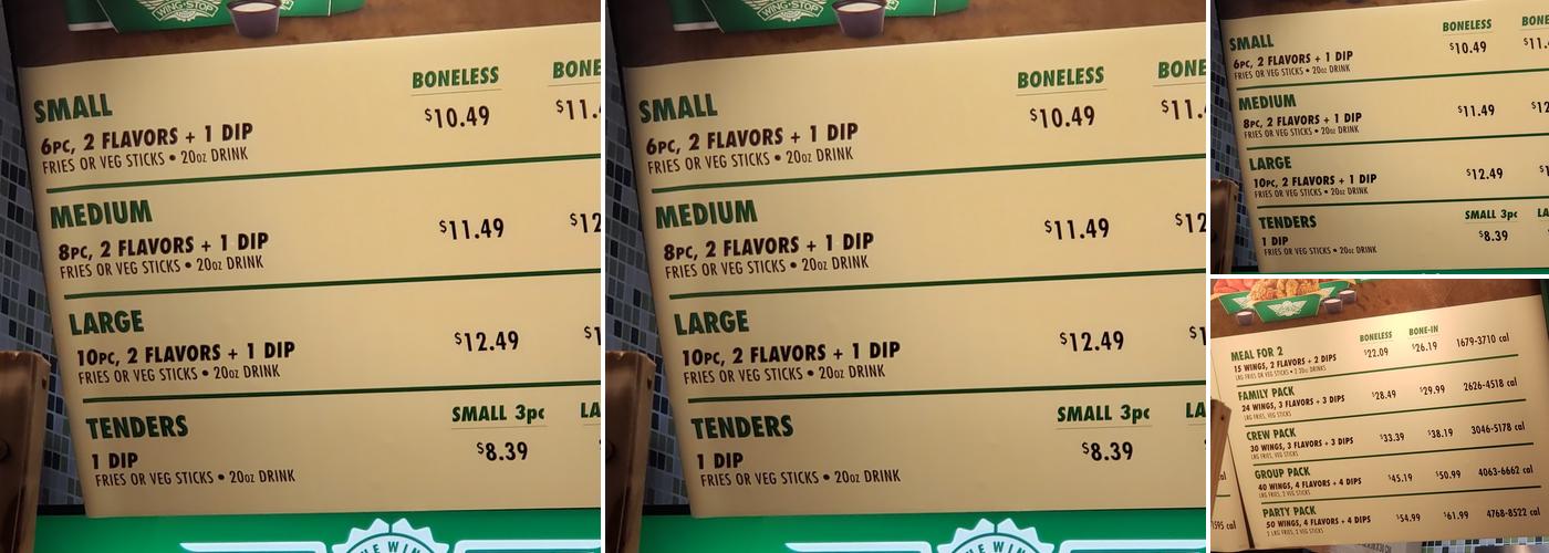 Wingstop Menu