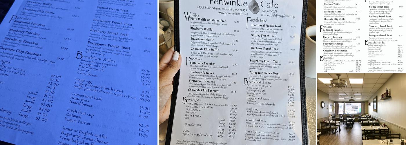 Periwinkle Cafe Menu