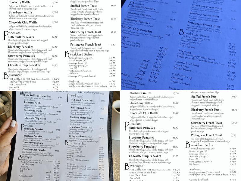 Periwinkle Cafe Menu