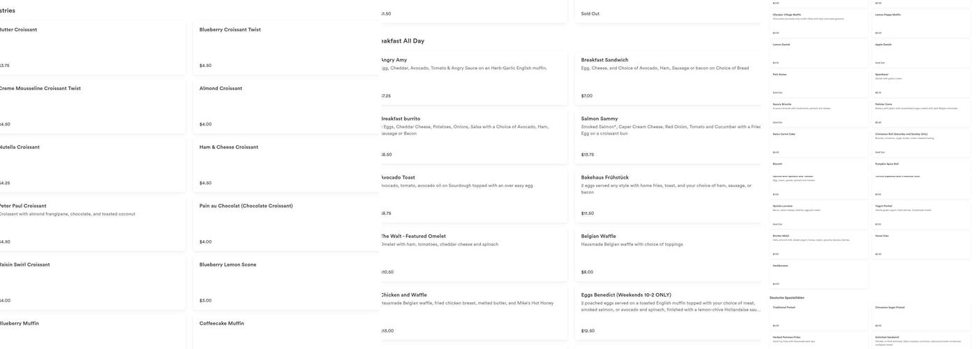 Bakehaus Menu