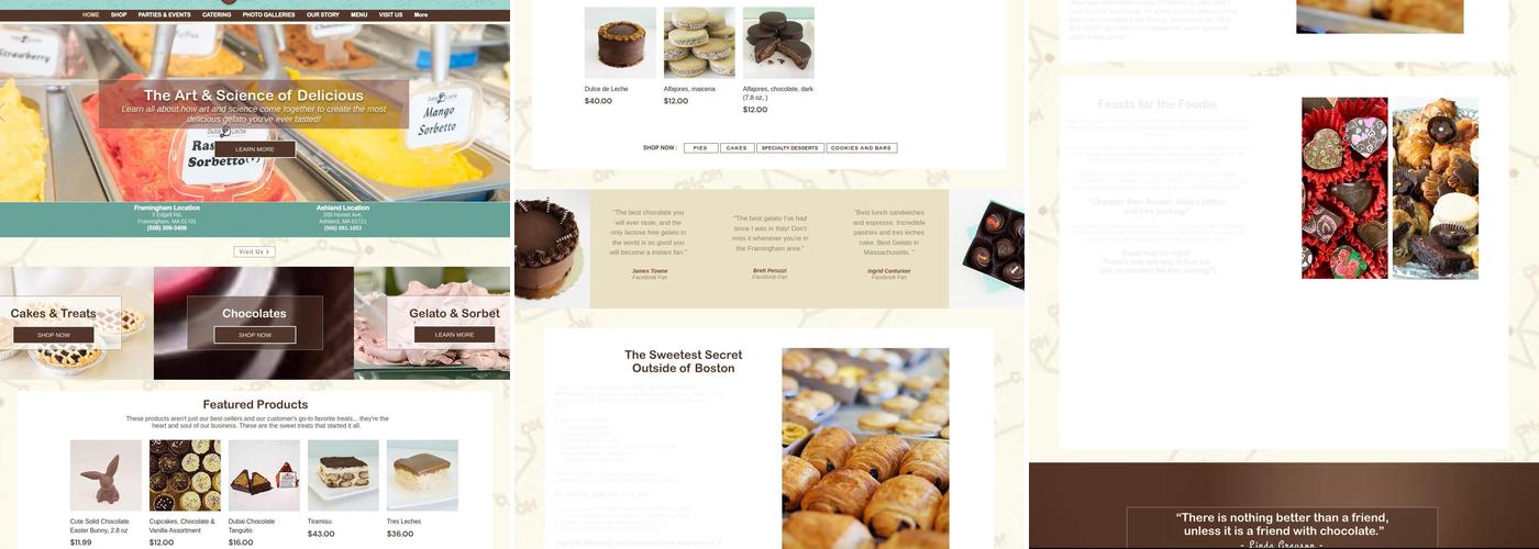Dulce D Leche Menu