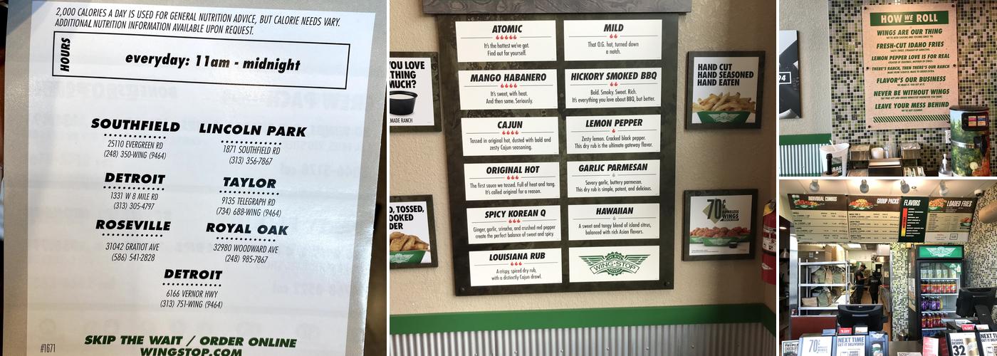 Wingstop Menu