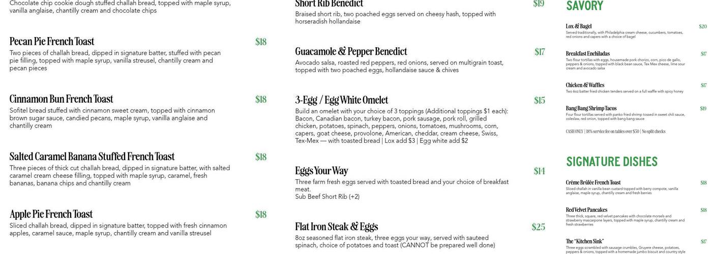 Green Eggs Café Menu