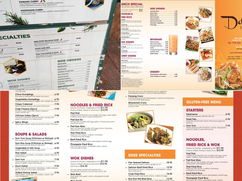 Ddee Thai Menu