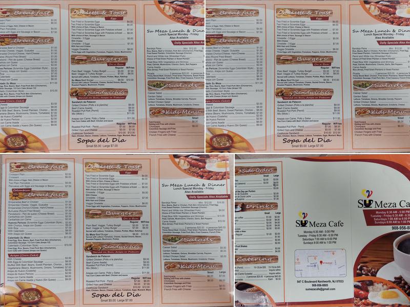 Su Meza Cafe Menu