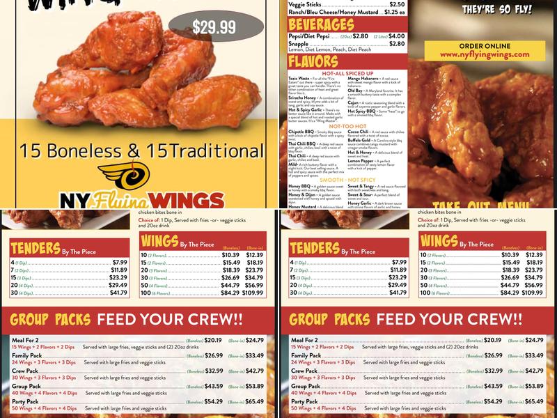 NY Flying Wings Menu