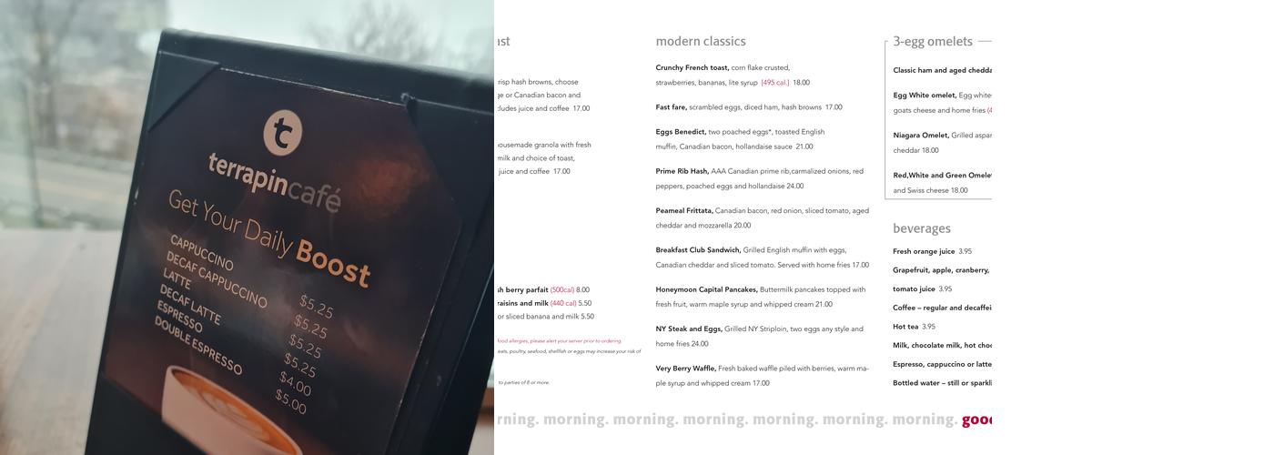 Terrapin Cafe Menu