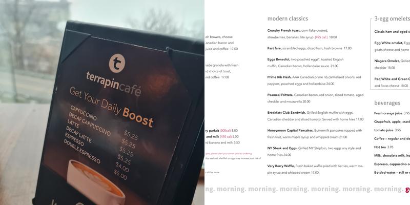 Terrapin Cafe Menu