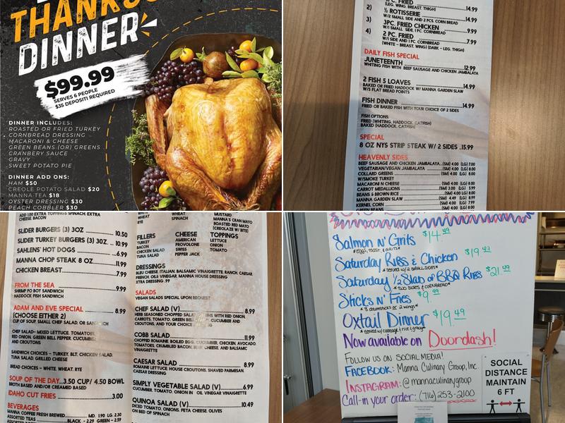 Manna Culinary Group Menu