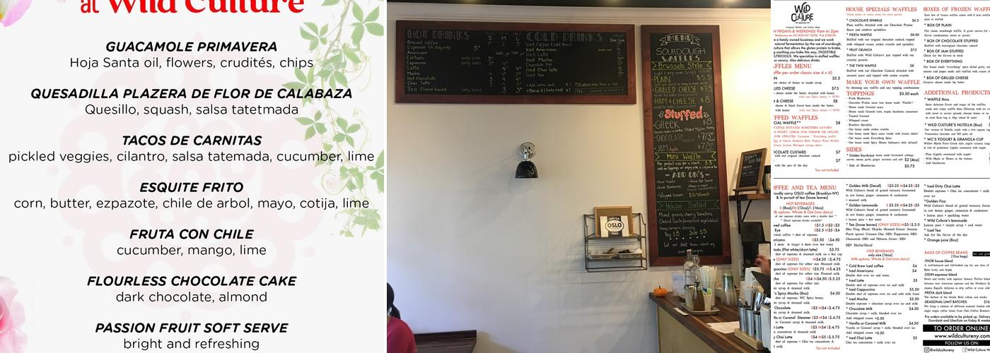 Wild Culture Waffles and Frozen Yogurt Menu