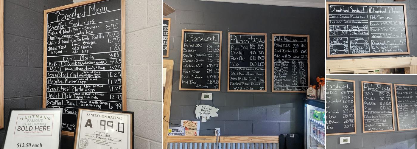 Byrd's BBQ Restaurant & Catering Menu