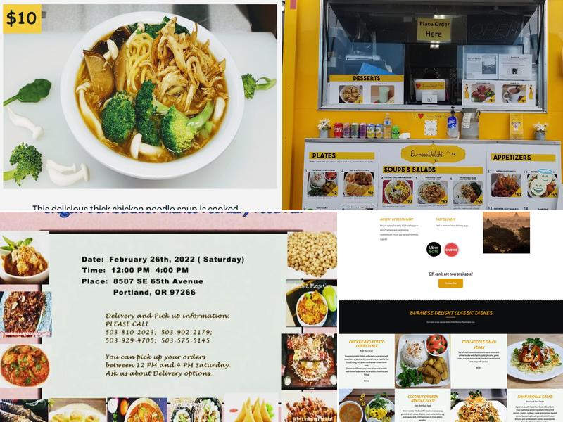 Burmese Delight Menu