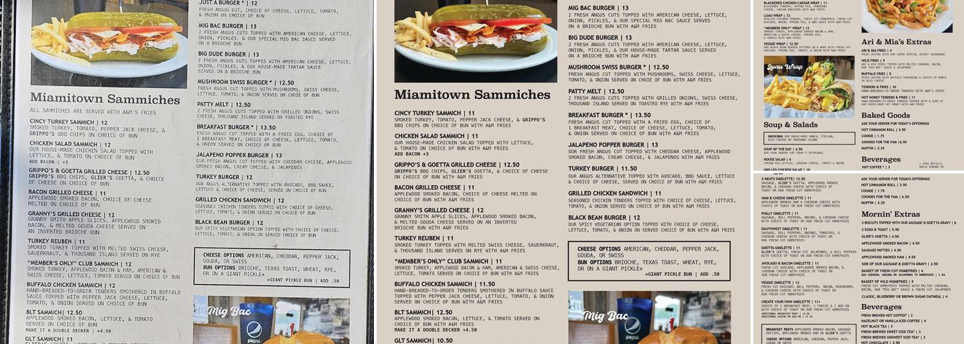 Ari & Mia's Small Town Cafe Menu