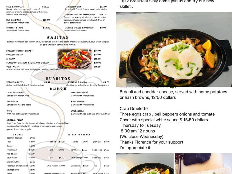 Venny’s café 101 Menu