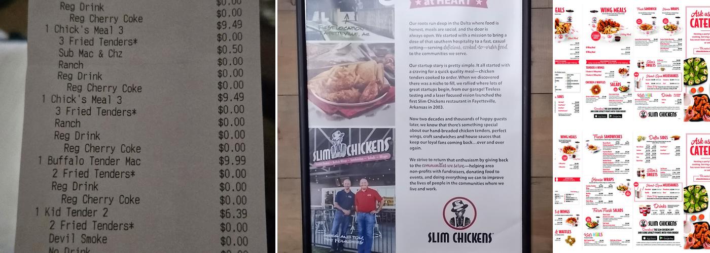 Slim Chickens Menu