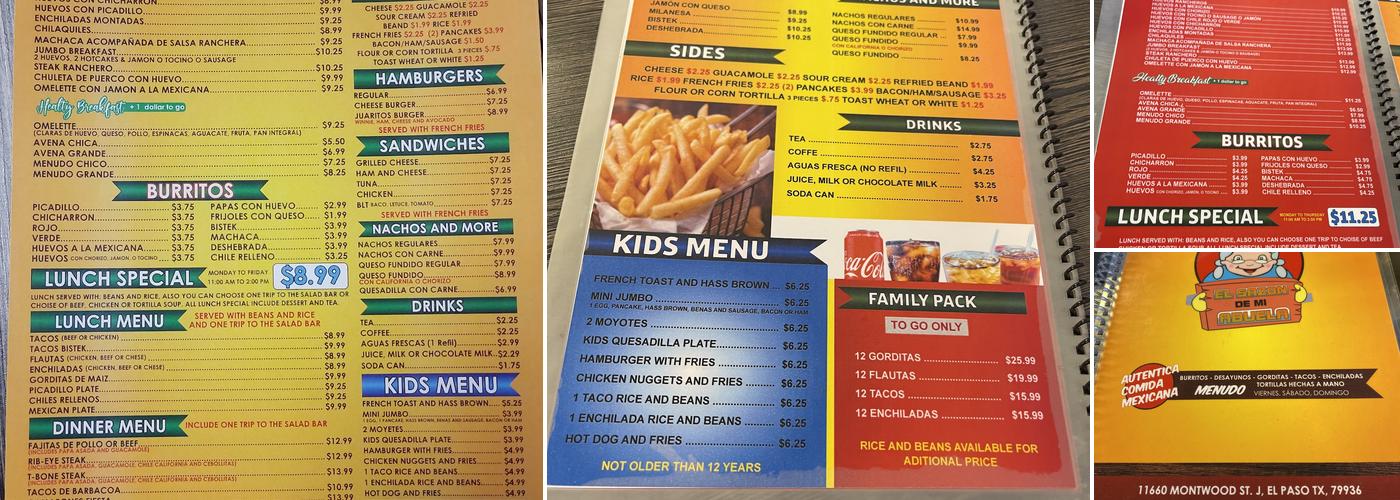 El Sazon De Mi Abuela Menu