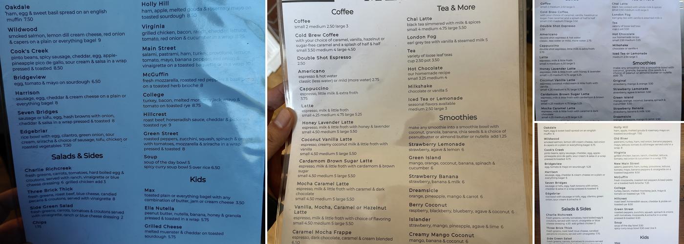 Sugar & Bean Cafe Menu